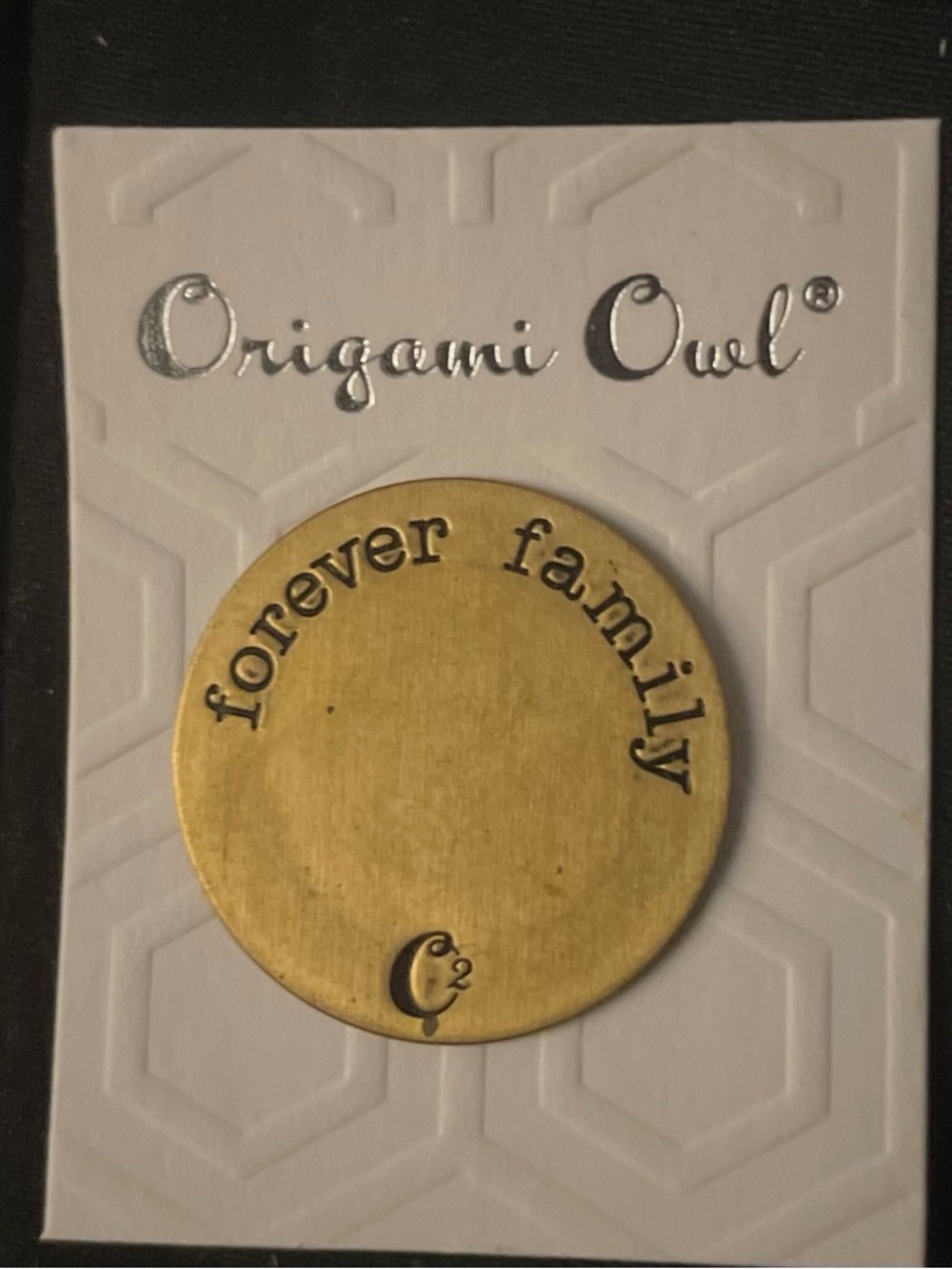 Origami Owl Gold Round Token